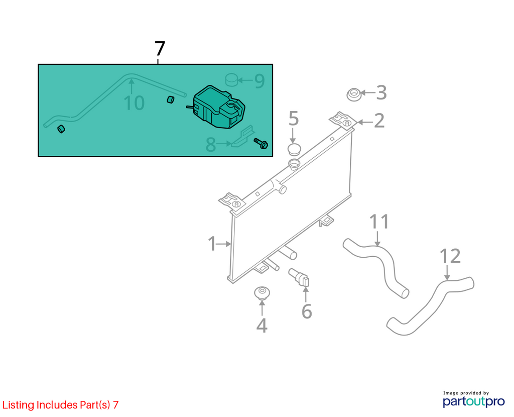 Used Engine Coolant Reservoir fits: 2010 Nissan Sentra  Grade A