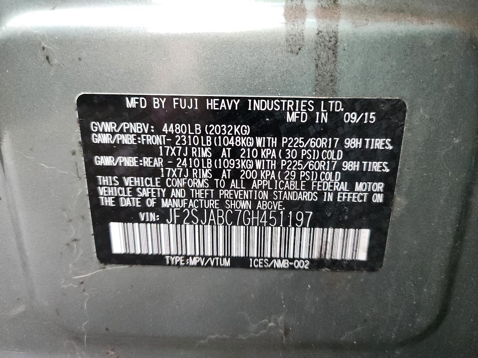 Used HVAC Blower Motor fits: 2016 Subaru Forester 2.0 Grade A