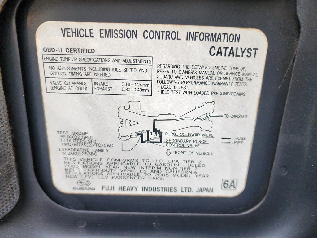 Used Engine Coolant Reservoir fits: 2005 Subaru Impreza B12 model ID 2.5L DOHC t
