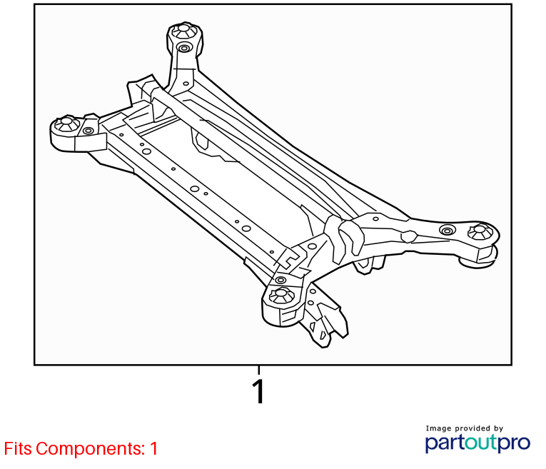 Used Rear Frame Crossmember fits: 2017 Chrysler Pacifica rear gasoline Rear Grad