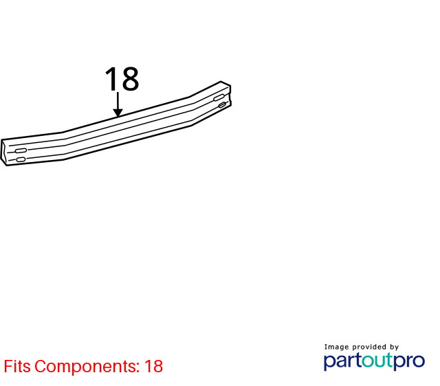 Used Rear Bumper Reinforcement Rear fits: 2006 Toyota Highlander Rear Grade A