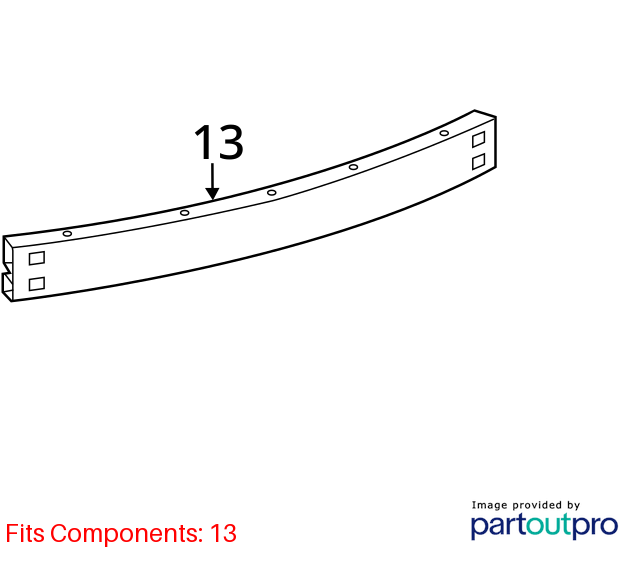 Used Rear Bumper Reinforcement Rear fits: 2016 Toyota Corolla Rear Grade A
