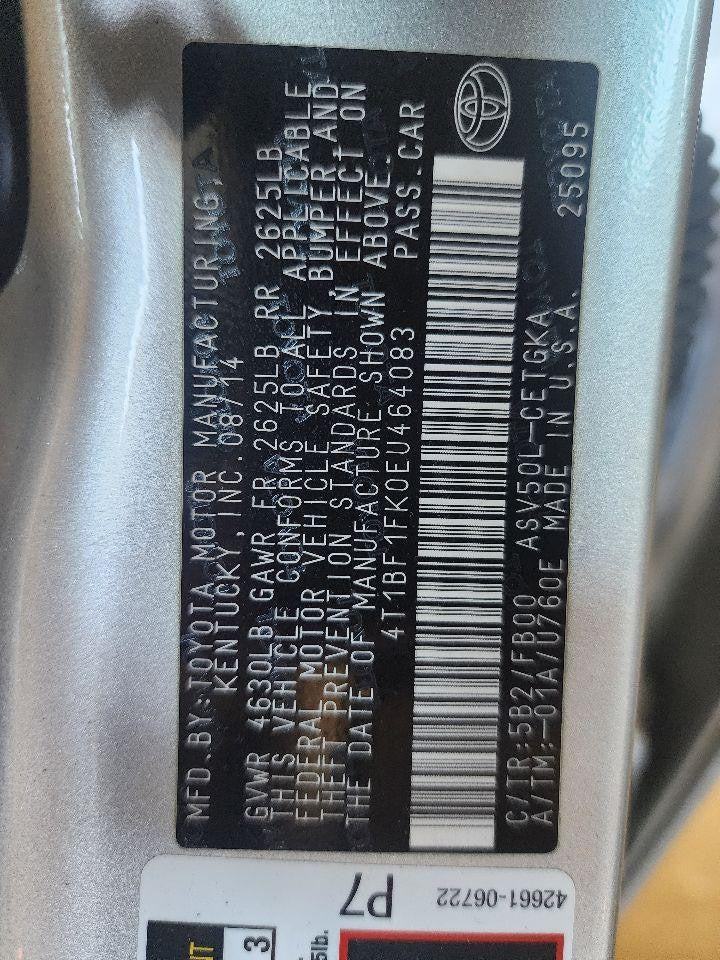 Used Left Door Mirror fits: 2014 Toyota Camry Power heated L. w/o blind spot ale