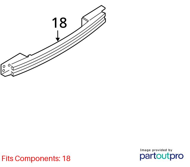 Used Rear Bumper Reinforcement Rear fits: 2019 Ford Edge w/o trailer hitch Rear