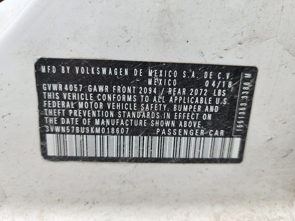 Used Engine Complete Assembly fits: 2019 Volkswagen Jetta 1.4L VIN 5 5th digit e