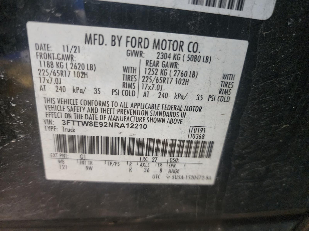 Used Engine Coolant Reservoir fits: 2022 Ford Maverick pickup 1.5 Grade A