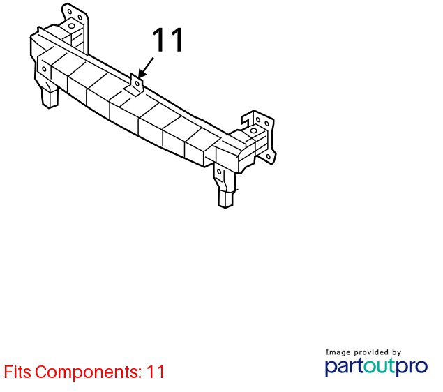 Used Front Bumper Reinforcement Front fits: 2015 Volkswagen Jetta Sdn 1.4 Front