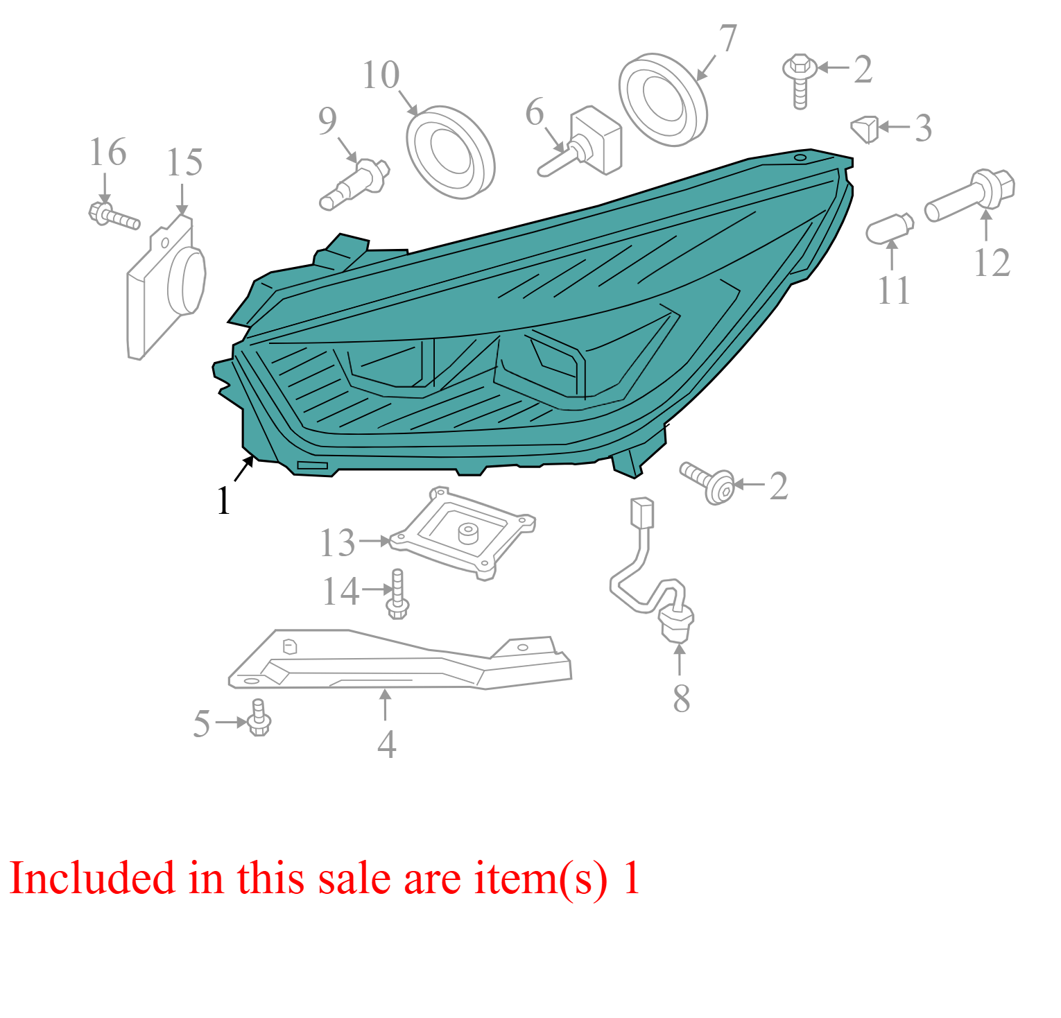 2017-2019 FORD ESCAPE RIGHT FRONT HEADIGHT HALOGEN OEM