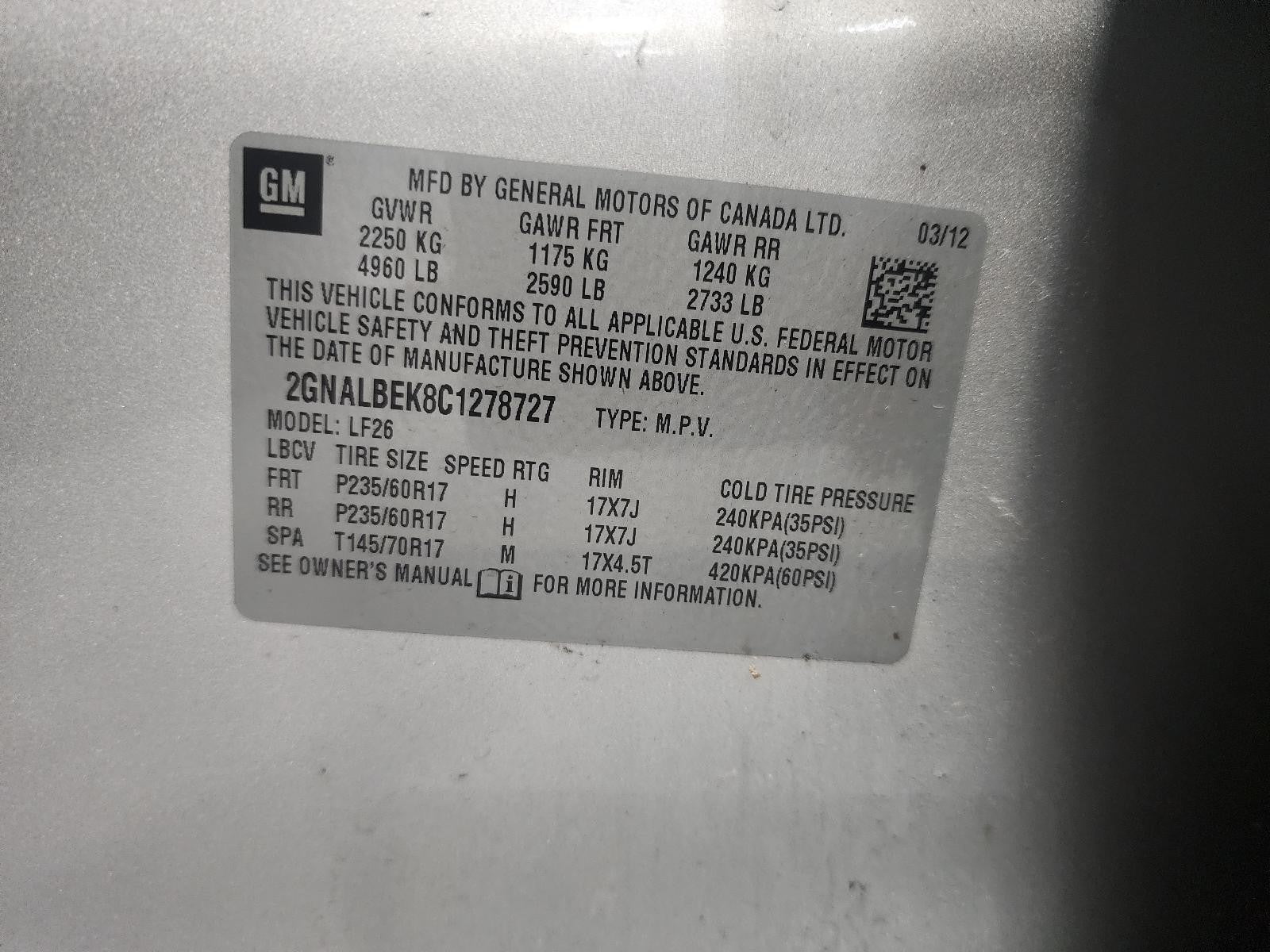 Used Automatic Transmission Assembly fits: 2017 Chevrolet Equinox AT FWD 2.4 Gra