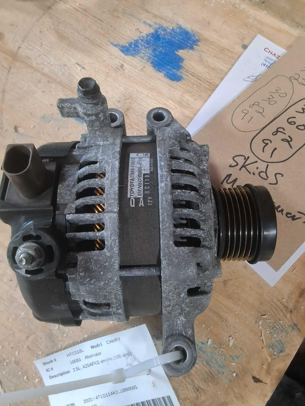 Used Alternator fits: 2020 Toyota Camry VIN 1 5th digit 100 amp Grade B