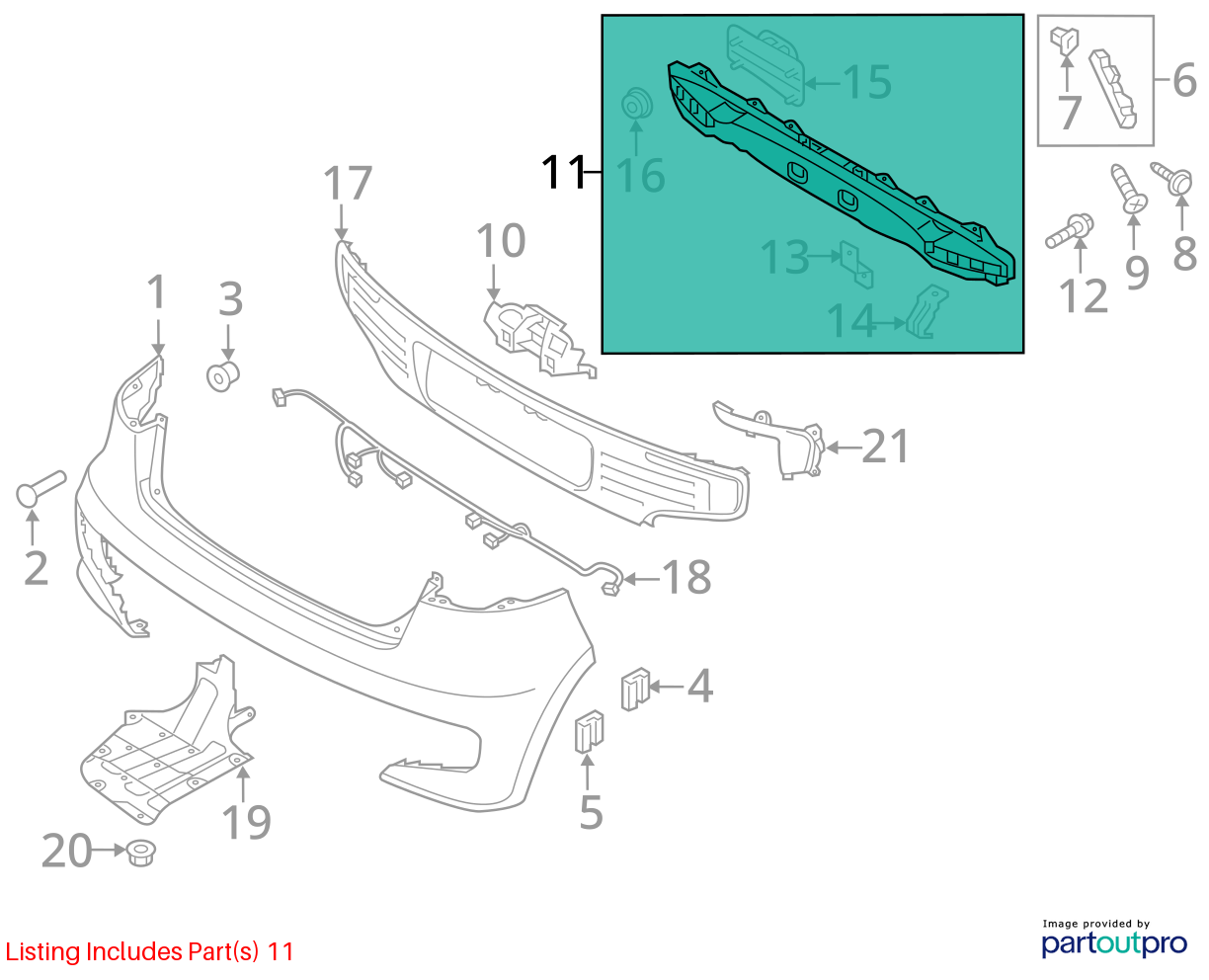 Used Rear Bumper Reinforcement Rear fits: 2012 Kia Rio Htbk Rear Grade A