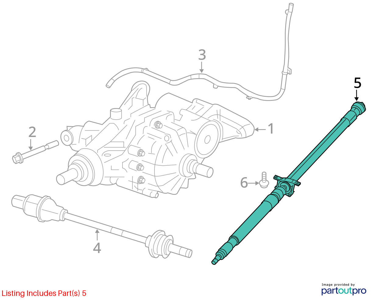 Used Rear Drive Shaft Rear fits: 2017 Jeep Compass new style horizontal rear doo