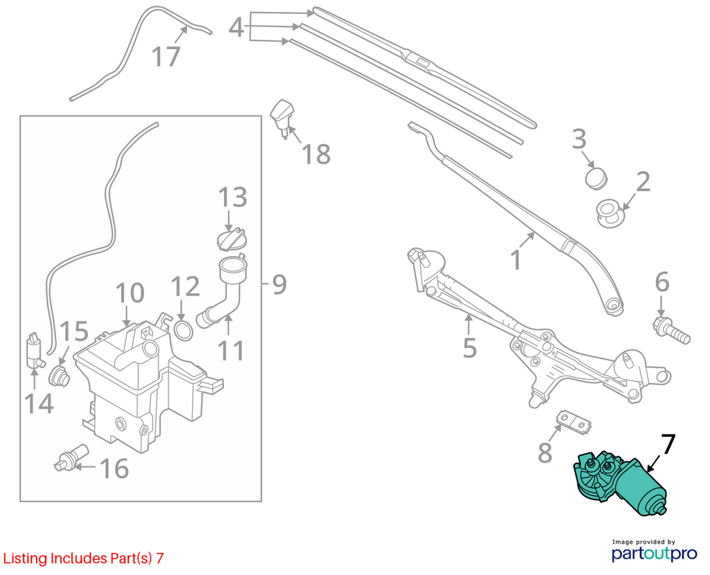 Used Windshield Wiper Motor fits: 2019 Hyundai Kona  Grade A