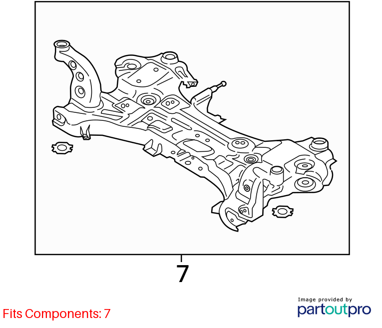 Used Front Frame Crossmember fits: 2019 Hyundai Kona front FWD Front Grade A