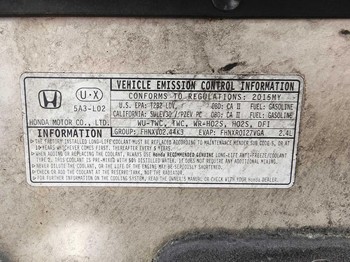 Used Air Cleaner Assembly fits: 2015 Honda Accord 2.4 Grade A