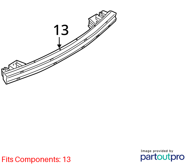 Used Rear Bumper Reinforcement Rear fits: 2010 Ford Fusion Rear Grade A