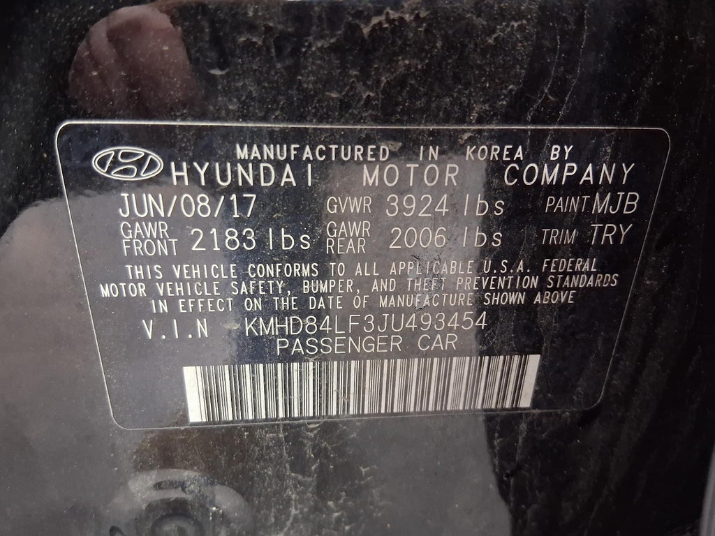 Used Rear Left Door Assembly Rear Side fits: 2018 Hyundai Elantra electric Sedan