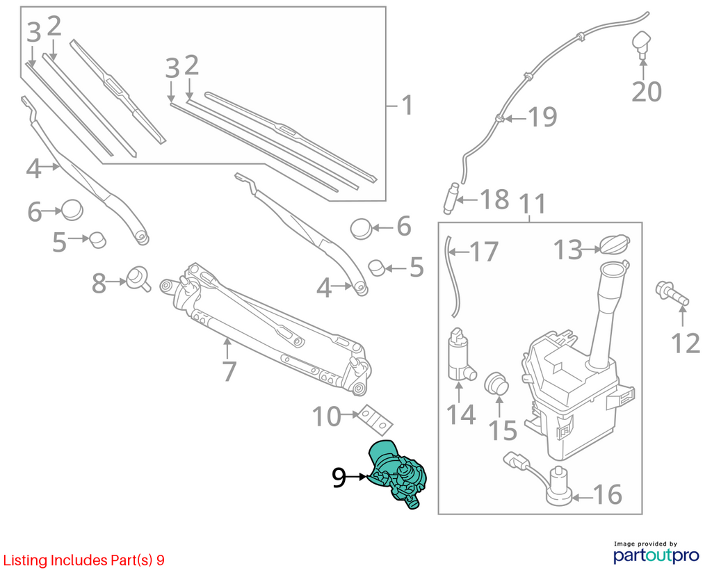 Used Windshield Wiper Motor fits: 2019 Kia Optima US built VIN 5 1st digit Grade
