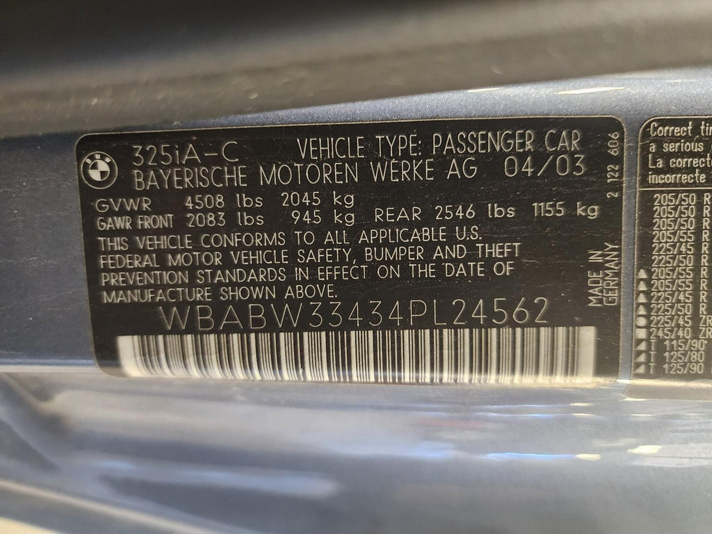 Used Starter Motor fits: 2004 Bmw 325I  Grade A