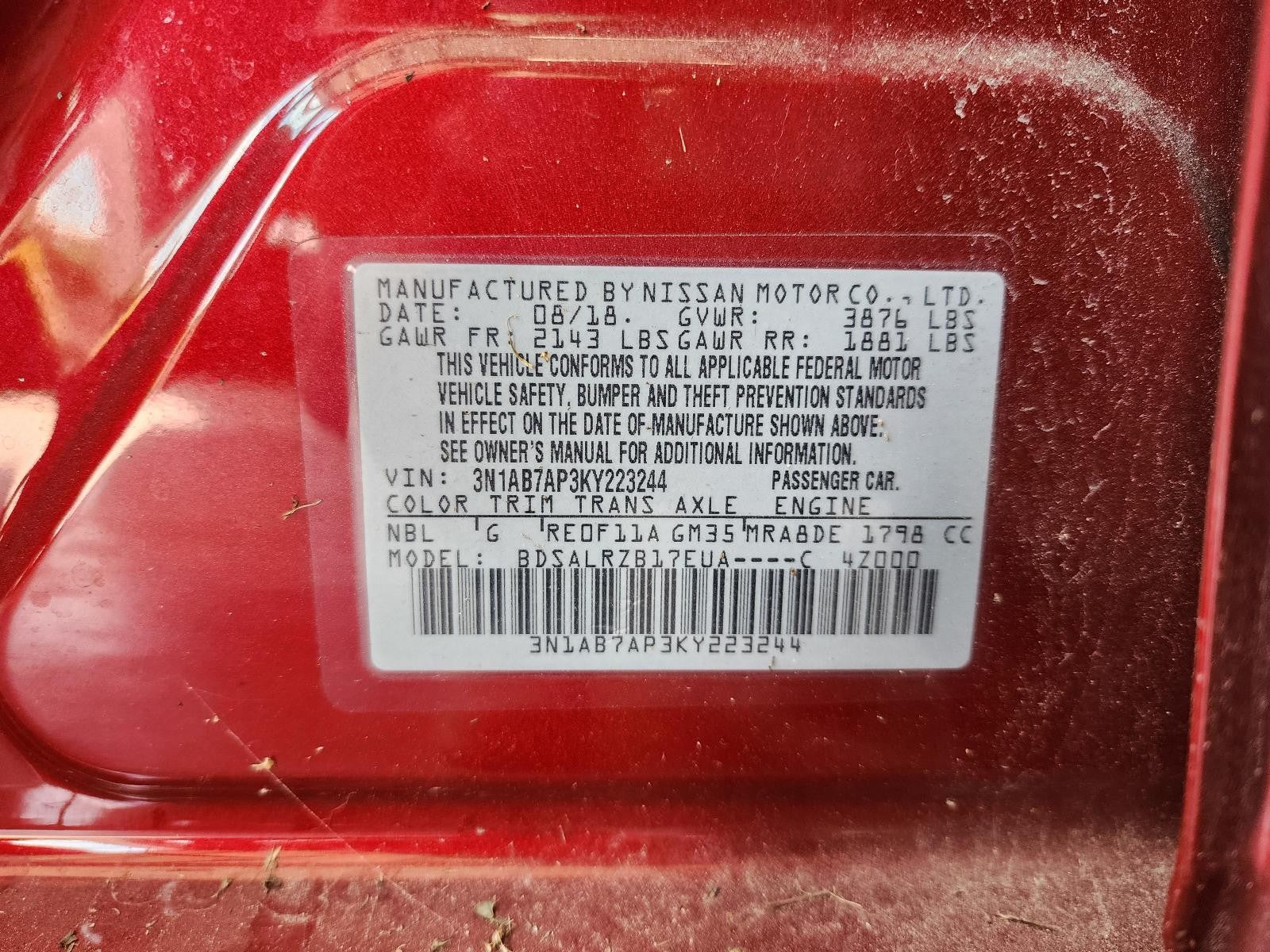 Used Starter Motor fits: 2019 Nissan Sentra 1.8 Grade B