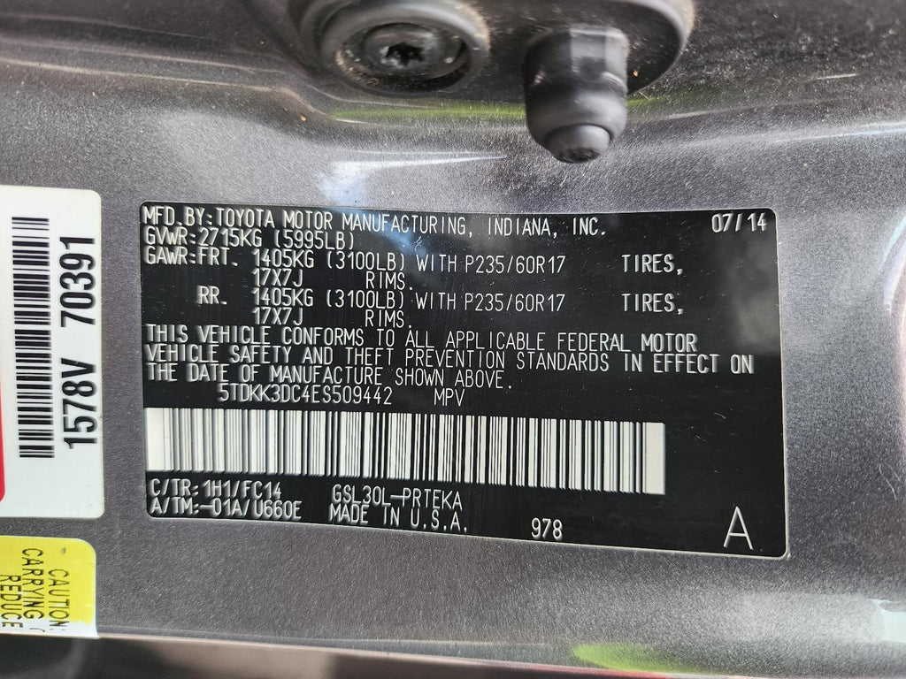 Used Front Right Door Window Regulator Front fits: 2014 Toyota Sienna electric F
