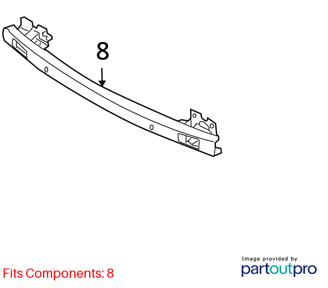 Used Front Bumper Reinforcement Front fits: 2007 Hyundai Tucson Front Grade A