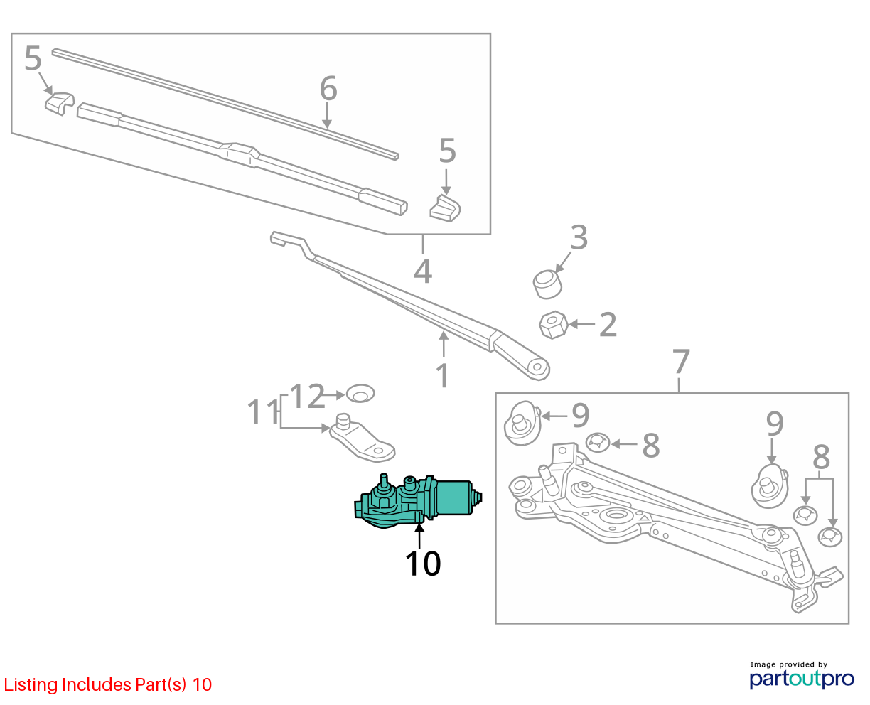 Used Windshield Wiper Motor fits: 2019 Honda Hr-v  Grade A
