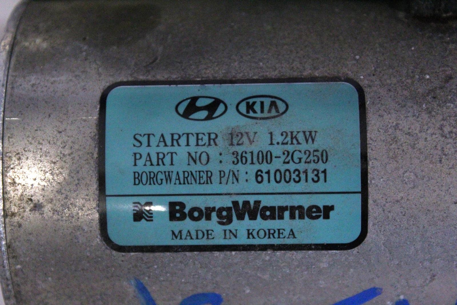 Used Starter Motor fits: 2018 Hyundai Sonata SWB Sport ID 361002G210 Grade A