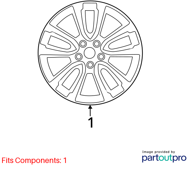 Used Wheel fits: 2023 Nissan Murano 18x7-1/2 alloy machined face with painted po