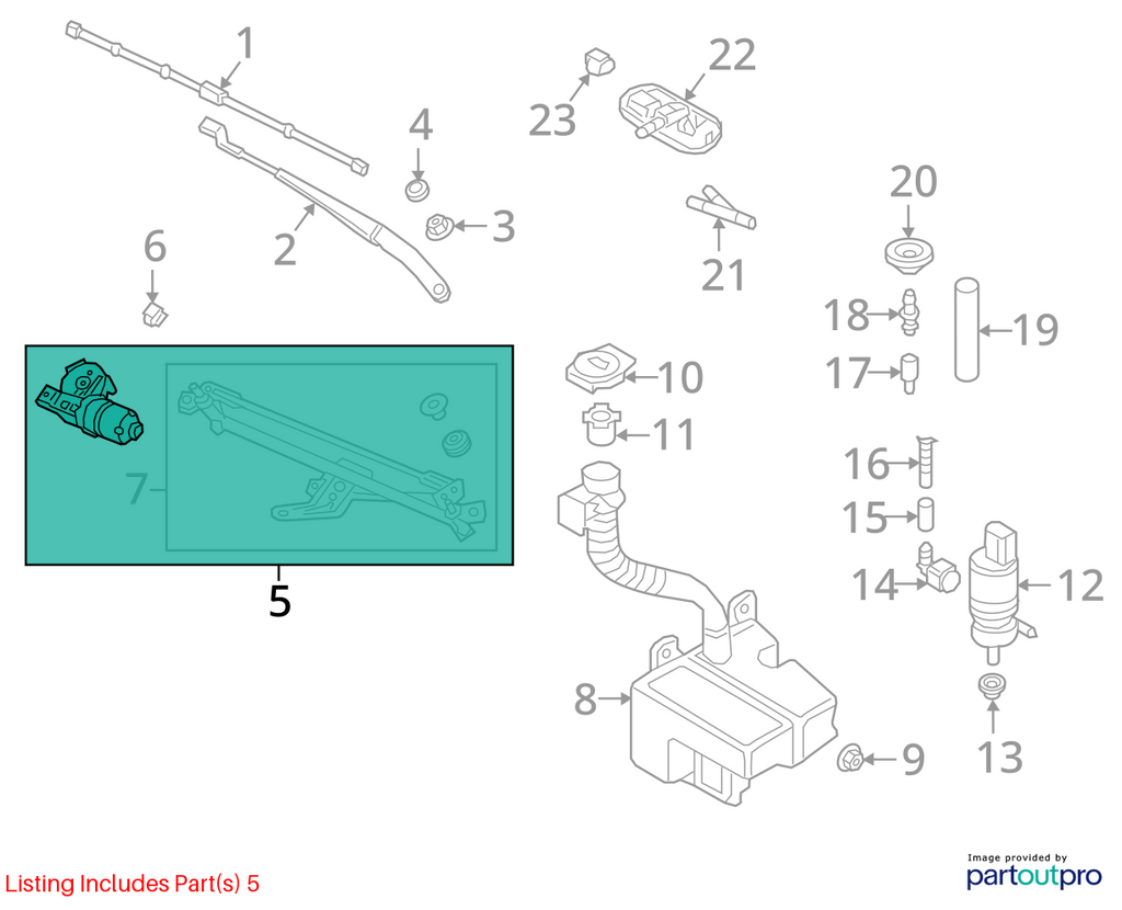 Used Windshield Wiper Motor fits: 2022 Volkswagen Jetta  Grade A