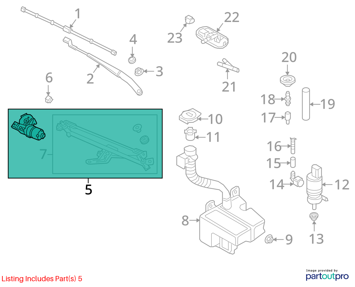 Used Windshield Wiper Motor fits: 2022 Volkswagen Jetta  Grade A