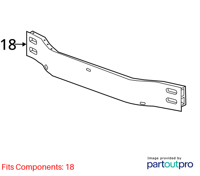 Used Front Bumper Reinforcement Front fits: 2020 Chevrolet Malibu VIN Z 4th digi