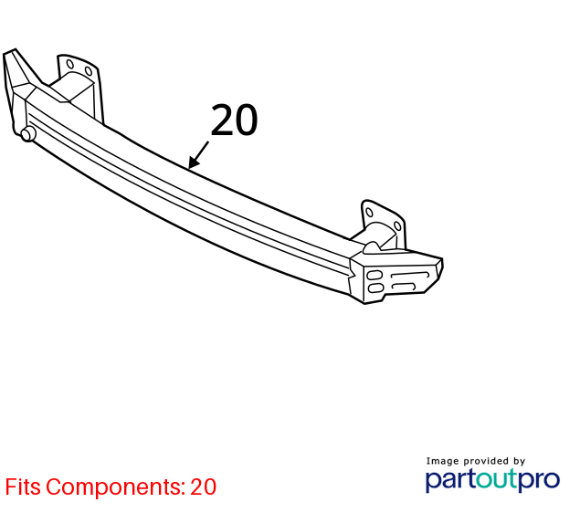 Used Front Bumper Reinforcement Front fits: 2018 Kia Forte Mexico built VIN 3 1s