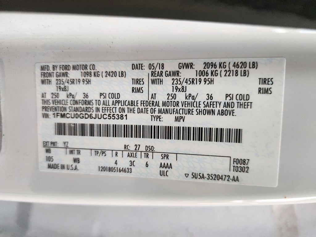 Used Engine Control Module (ECM) fits: 2018 Ford Escape Electronic Control Modul
