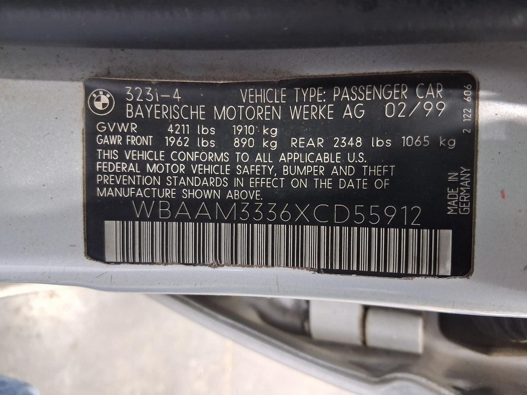 Used Rear Bumper Reinforcement Rear fits: 1999 Bmw 323I Sdn E46 Rear Grade A
