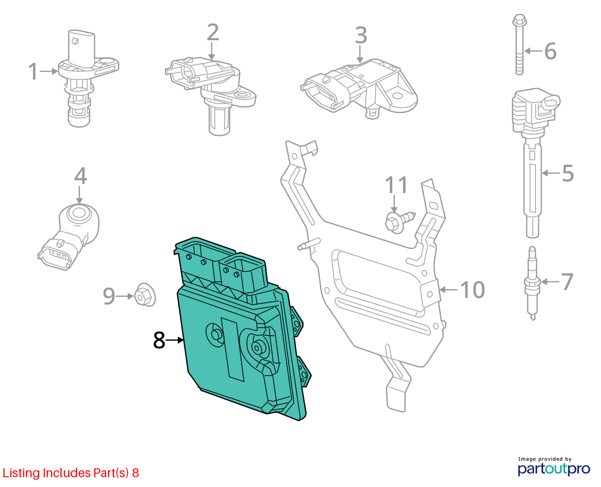 Used Engine Control Module (ECM) fits: 2016 Dodge Dart Electronic Control Module