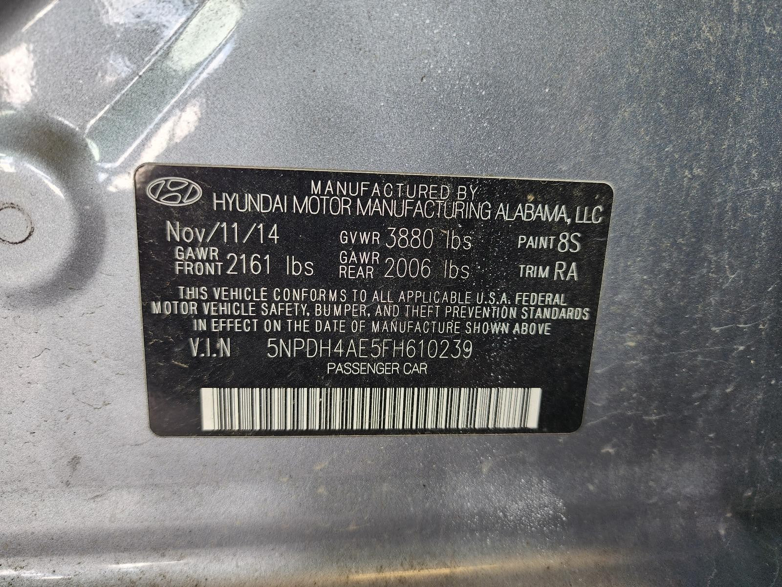 Used Starter Motor fits: 2015 Hyundai Elantra US built 2.0L ID 361002E551 Grade