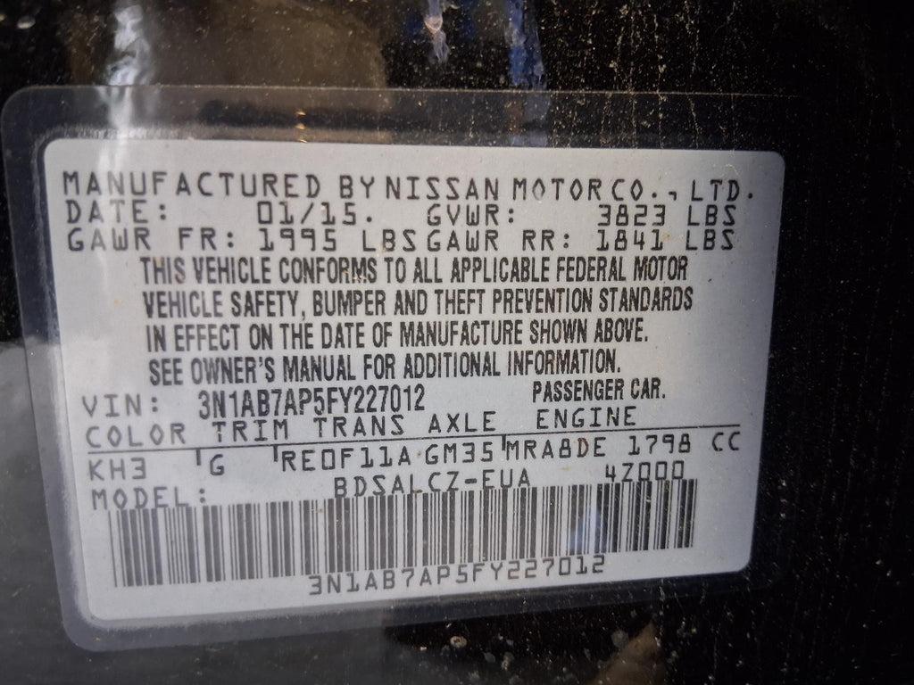 Used Automatic Transmission Assembly fits: 2015 Nissan Sentra AT CVT 1.8 Grade A