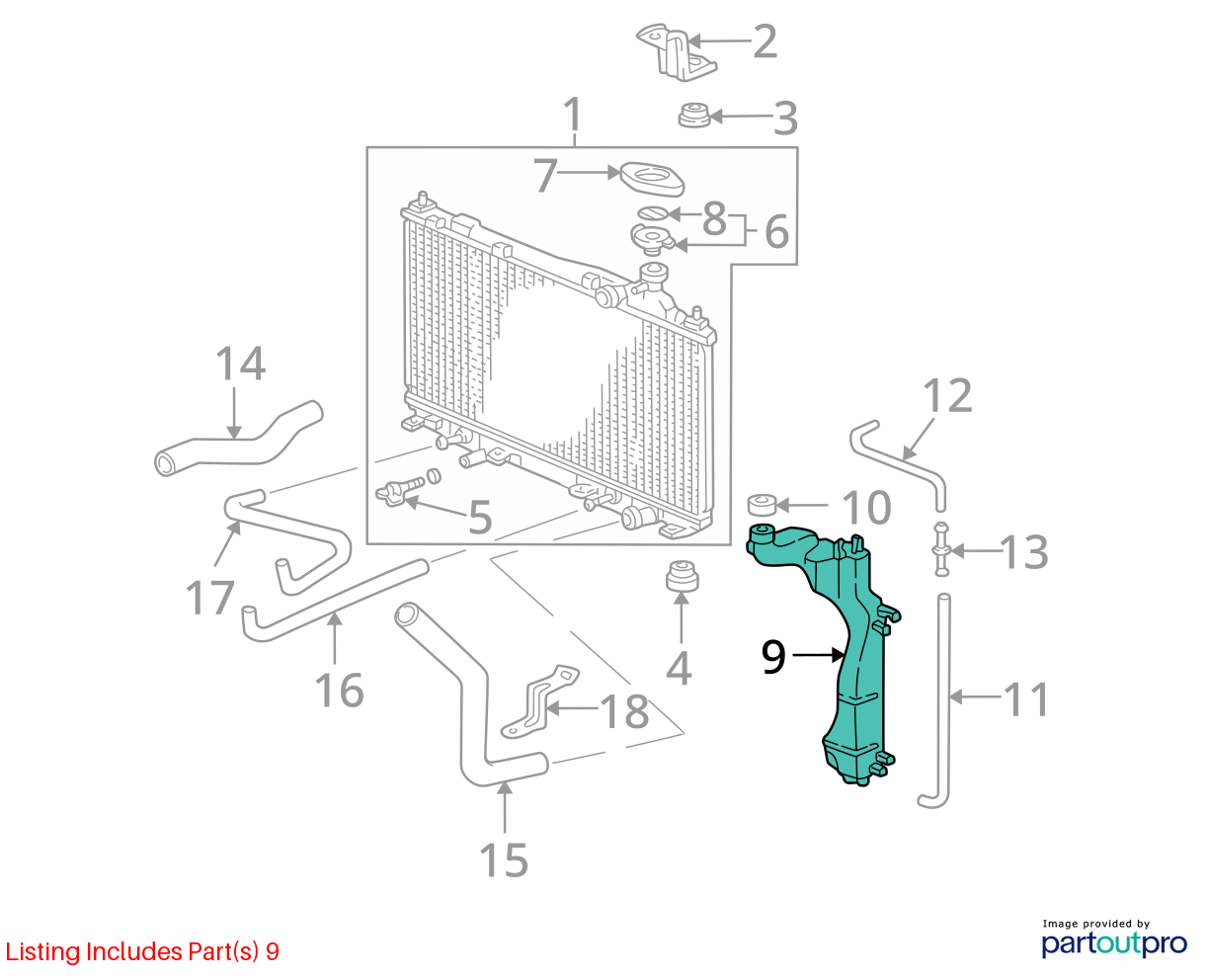 Used Engine Coolant Reservoir fits: 2005 Honda Civic Cpe Grade A