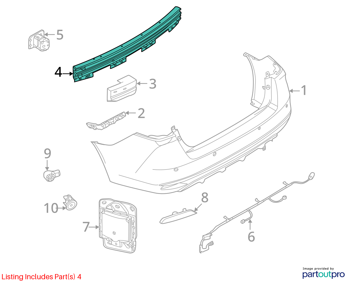 Used Rear Bumper Reinforcement Rear fits: 2021 Nissan Versa Rear Grade A