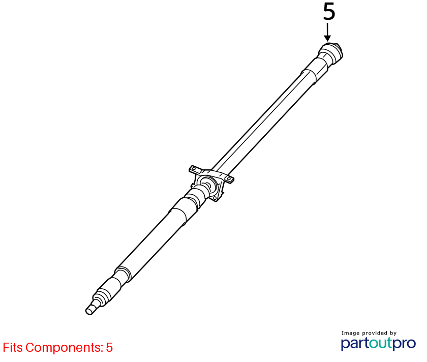 Used Rear Drive Shaft Rear fits: 2017 Jeep Compass new style horizontal rear doo