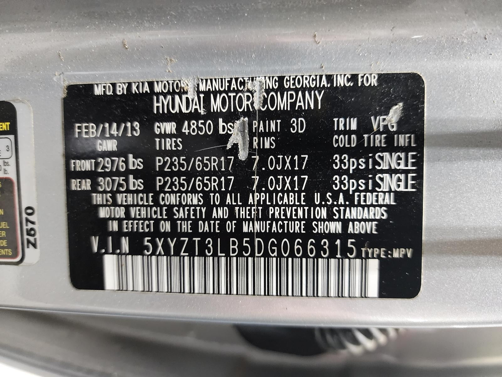 Used A/C Compressor fits: 2013 Hyundai Santa fe SWB Sport Grade A