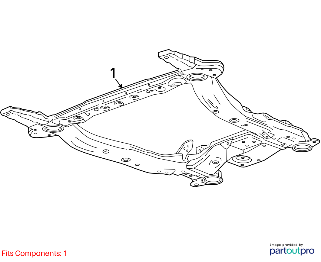 Used Front Frame Crossmember fits: 2020 Chevrolet Malibu front Front Grade A