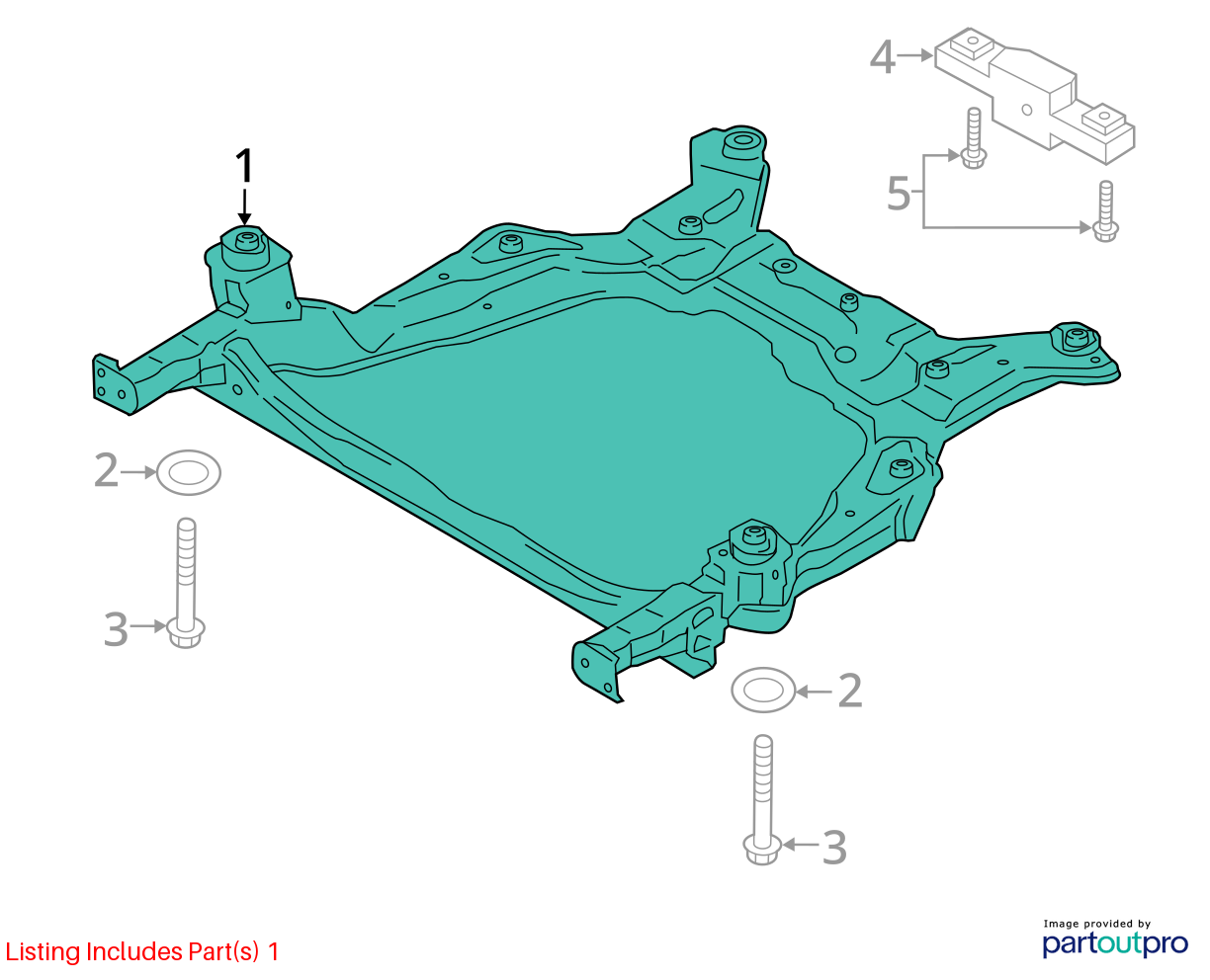 Used Front Frame Crossmember fits: 2019 Ford Edge front 2.0 Front Grade A