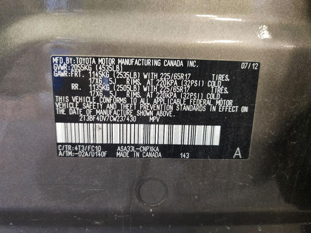 Used Windshield Wiper Motor fits: 2012 Toyota Rav4  Grade A