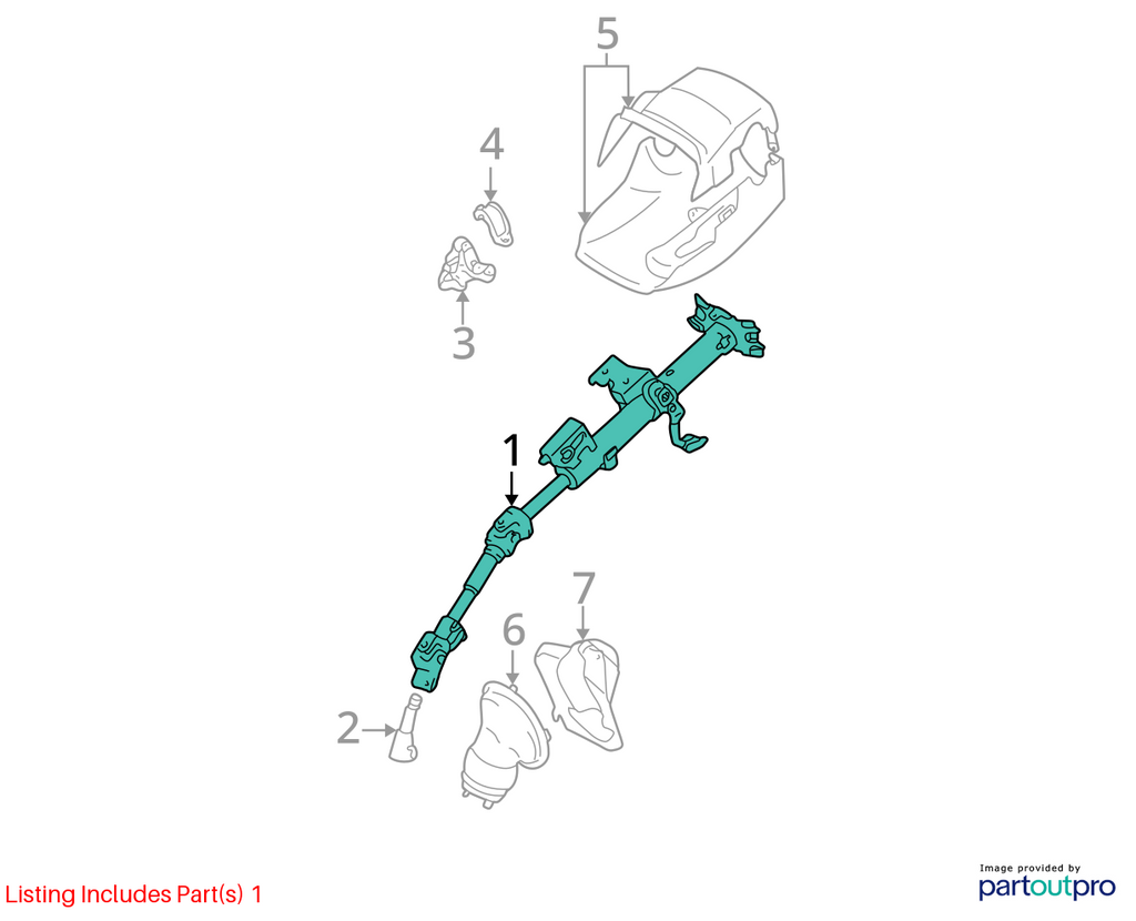 Used Steering Column fits: 2005 Toyota Corolla Floor Shift Grade A