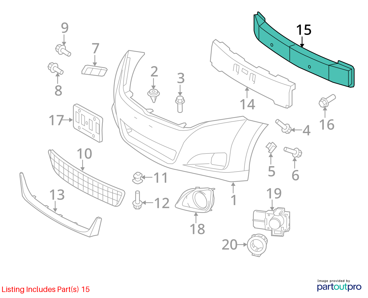 Used Front Bumper Reinforcement Front fits: 2010 Toyota Camry North America buil