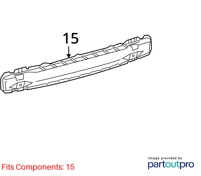 Used Rear Bumper Reinforcement Rear fits: 2014 Toyota Camry Rear Grade A