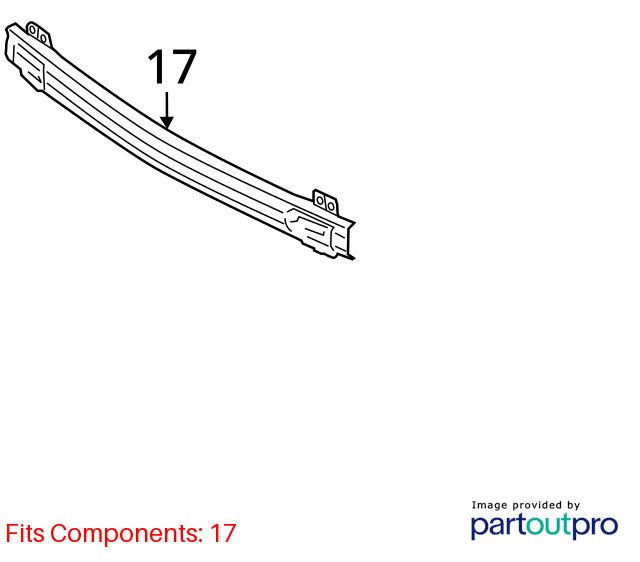Used Front Bumper Reinforcement Front fits: 2010 Hyundai Elantra Front Grade A