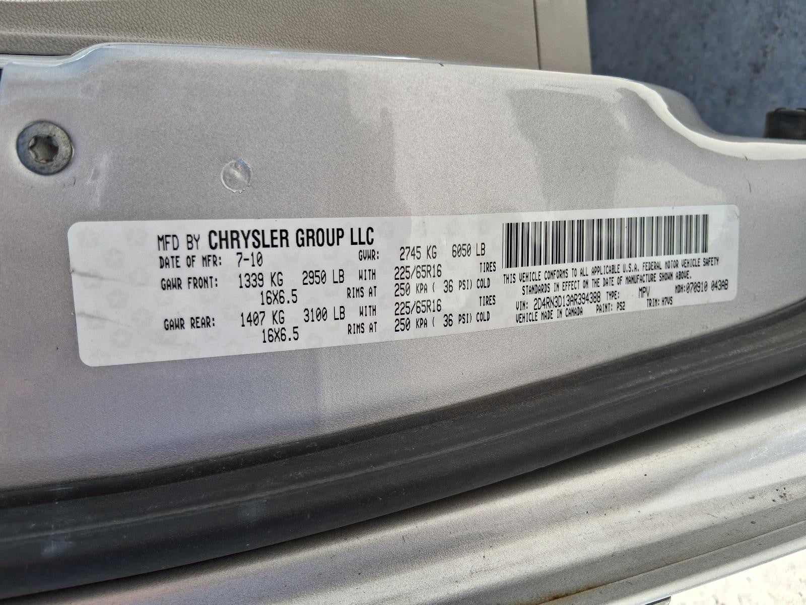 Used Engine Coolant Reservoir fits: 2010 Dodge Caravan  Grade A
